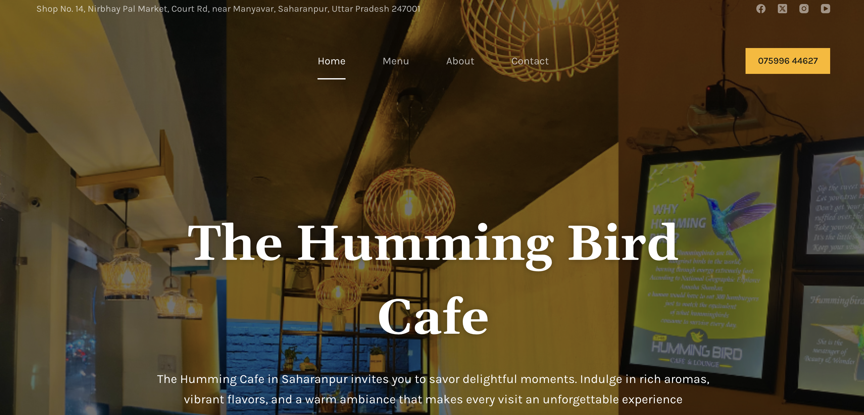 Website Created for Humming Bird Cafe